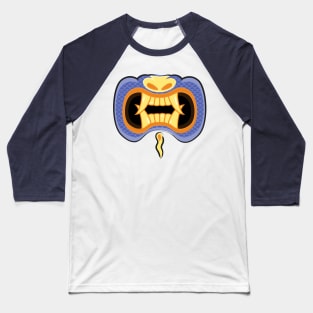 Aku Mouth Blue Baseball T-Shirt